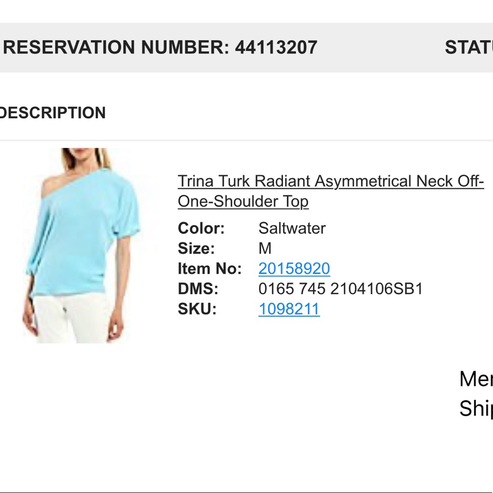 Trina Turk off the shoulder shirt